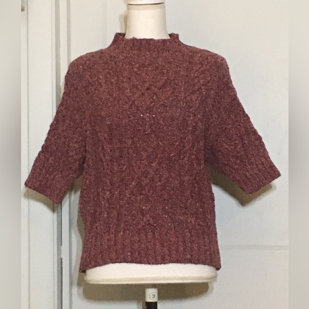 GAP Cable Knit Dark Rose Sweater